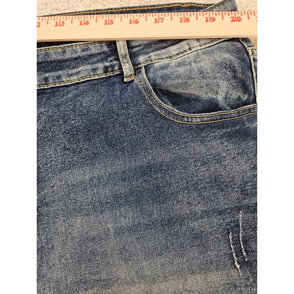 Unbranded Women's Button Fly Distressed Skinny Jeans Plus Size 40x28 - Picture 4 of 9